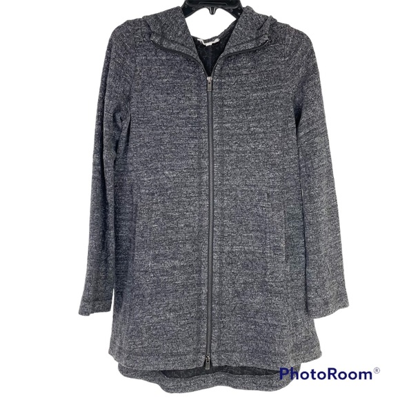 EILEEN FISHER Full Zip Long Hoodie Gray XS - Picture 1 of 6